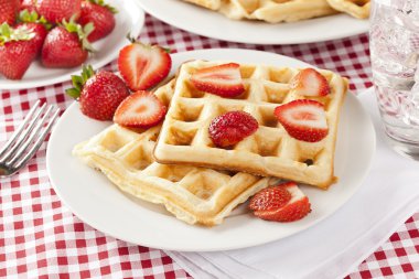 taze ev yapımı Belçika waffle