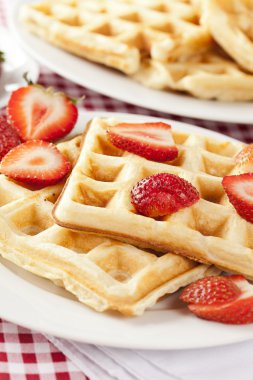 taze ev yapımı Belçika waffle