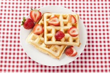 taze ev yapımı Belçika waffle