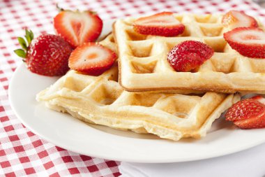 taze ev yapımı Belçika waffle
