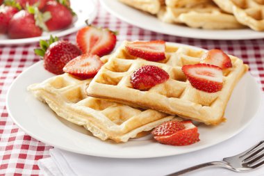 taze ev yapımı Belçika waffle