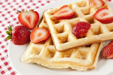 taze ev yapımı Belçika waffle