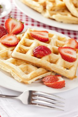 taze ev yapımı Belçika waffle