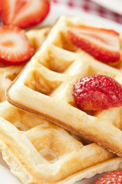 taze ev yapımı Belçika waffle