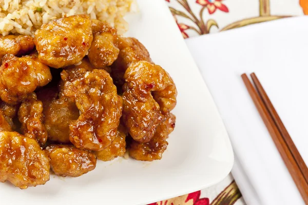 ev yapımı portakal tavuk pilav ile