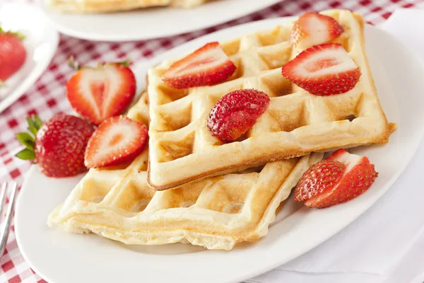 taze ev yapımı Belçika waffle