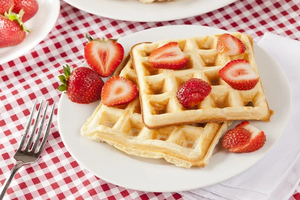 Fresh Homemade Belgium Waffles — Stock Photo, Image