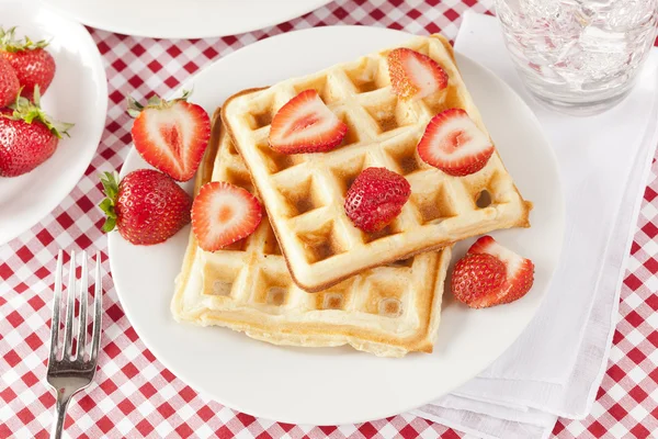 taze ev yapımı Belçika waffle