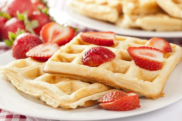 Fresh Homemade Belgium Waffles — Stock Photo, Image