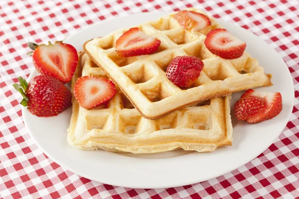 Fresh Homemade Belgium Waffles — Stock Photo, Image