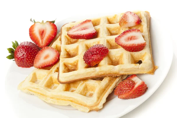 Frische hausgemachte belgische Waffeln — Stockfoto