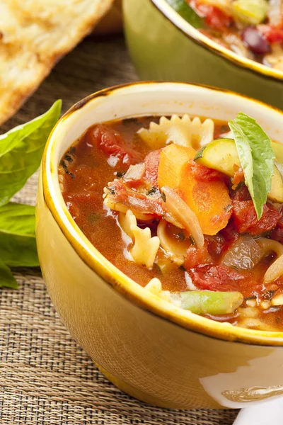 Sup Minestrone Hot Homemade — Stok Foto