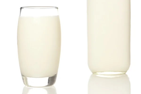 Tall Organic Glass of White Milk — Stock Photo, Image