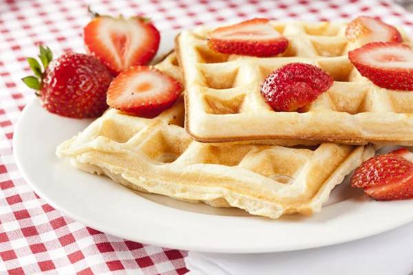 Fresh Homemade Belgium Waffles — Stock Photo, Image