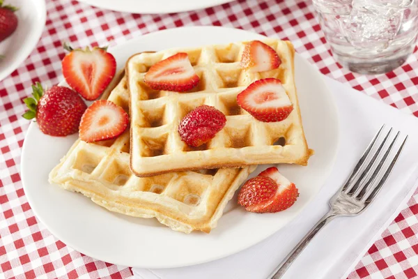 Fresh Homemade Belgium Waffles — Stock Photo, Image