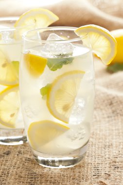 nane yaprakları ile organik taze limonata