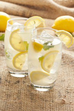 nane yaprakları ile organik taze limonata