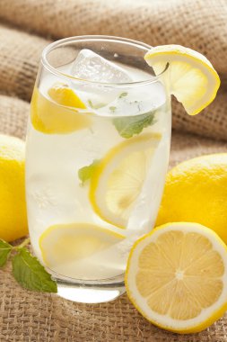 nane yaprakları ile organik taze limonata
