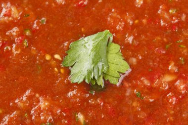 taze ev yapımı soğuk gazpacho çorbası