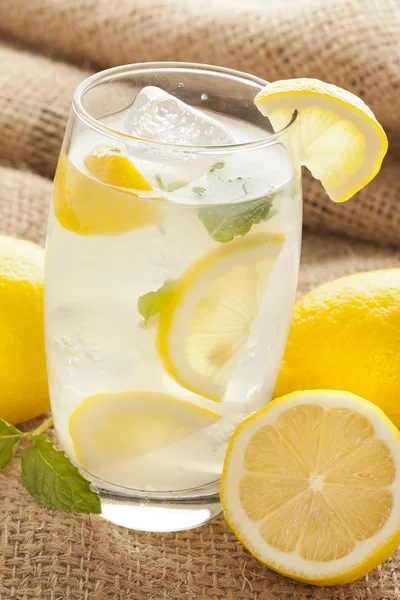 Свіжий органічний лимонад з листя м'яти — стокове фото
