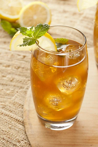 Refreshing Iced Tea with Lemon Stock Photo