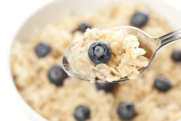 Harina de avena orgánica cocida con arándanos — Foto de Stock