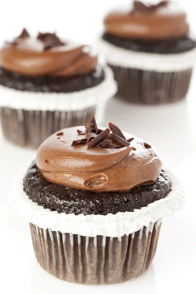 Chocolade berijpte cupcake — Stockfoto