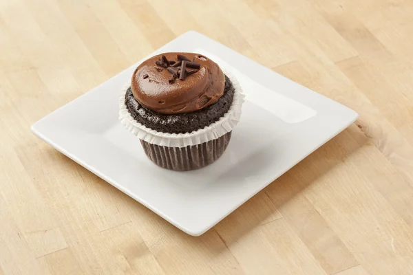 Chocolate Frosted Cupcake — Stock Photo, Image