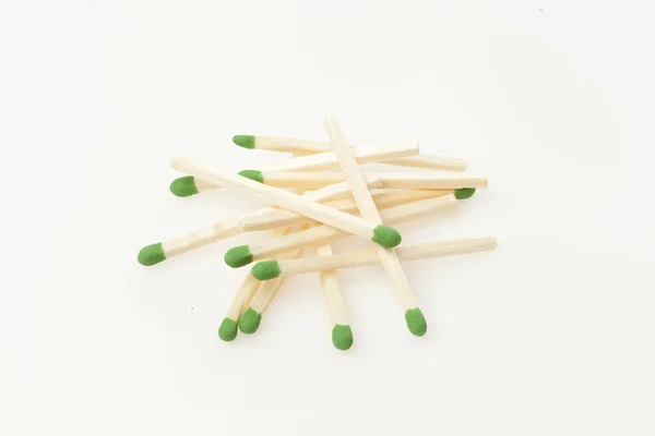 Green Wooden Matches — Stock Photo, Image