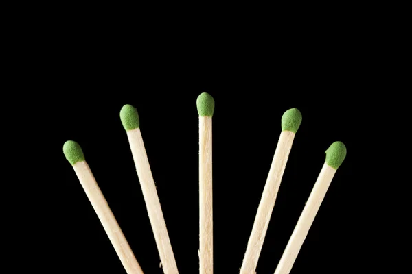 Green Wooden Matches — Stock Photo, Image