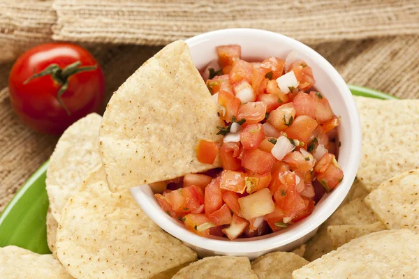 Tortilla Chips and Salsa — Stock Photo, Image