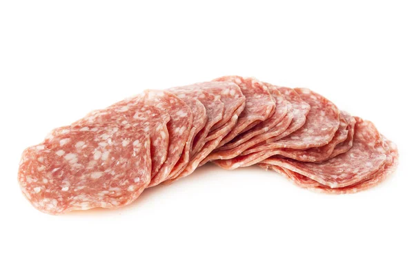 Świeżych ciętych organicznych salami — Zdjęcie stockowe