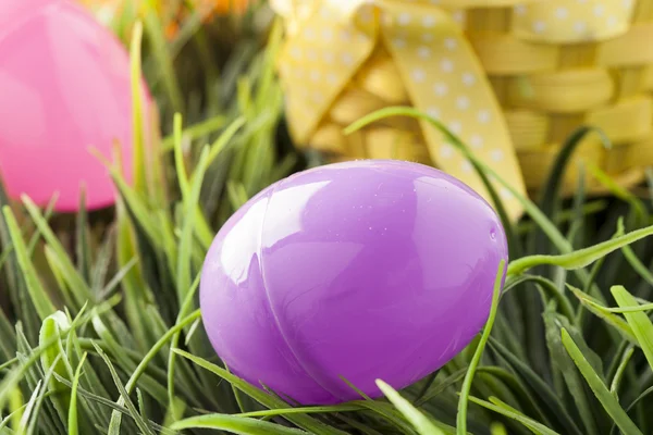 Colored Plastic Easter Eggs — Stock Photo, Image