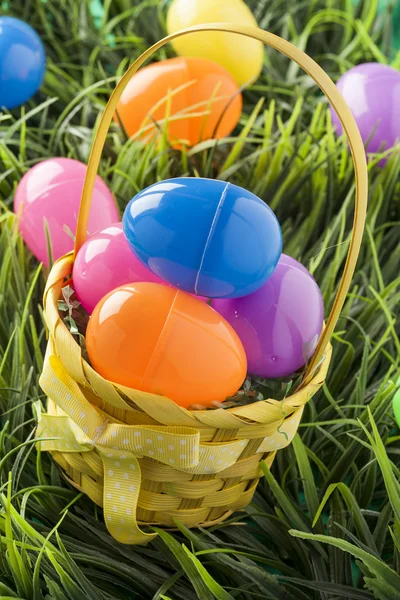 Colored Plastic Easter Eggs — Stock Photo, Image