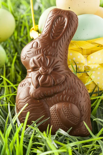 Coniglietto di Pasqua di cioccolato festivo — Foto Stock