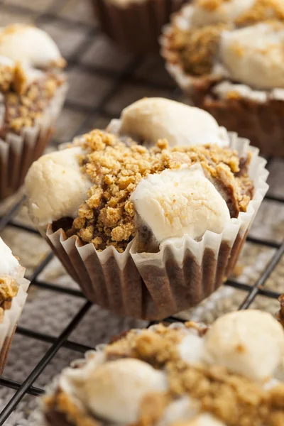 Heiße hausgemachte smore Cupcakes — Stockfoto