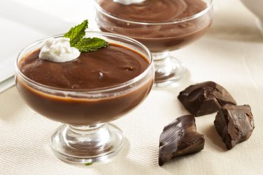 sıcak ev yapımı çikolatalı puding