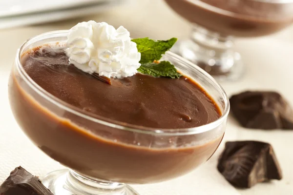 Hot Homemade Chocolate Pudding — Stock Photo, Image