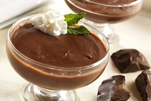 Hot Homemade Chocolate Pudding — Stock Photo, Image