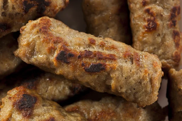 Organic Cooked Maple Breakfast Sausage — Stock Photo, Image