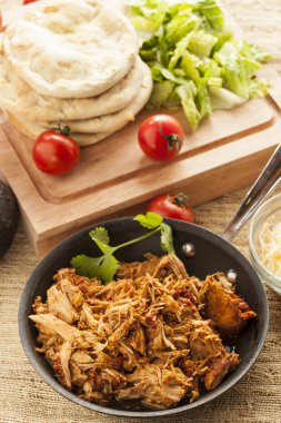 tacos için organik Meksikalı parçalanmış sığır eti