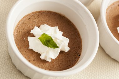 zengin gurme ev yapımı çikolata mousse tatlı