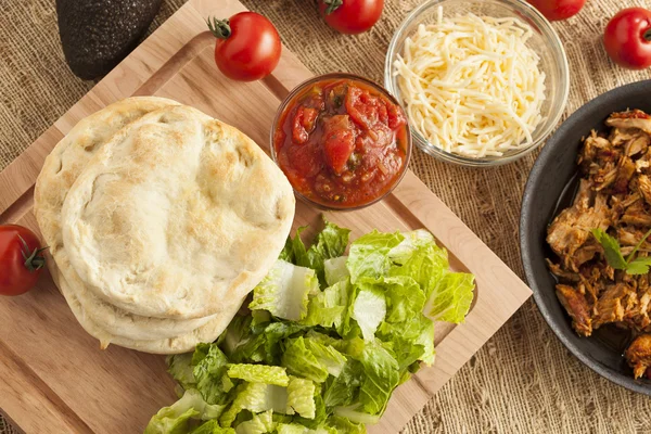 Homemade Mexican Flatbread Taco with meat — Stock Photo, Image