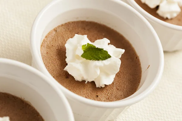 Rich Gourmet Homemade Chocolate Mousse Dessert — Stock Photo, Image