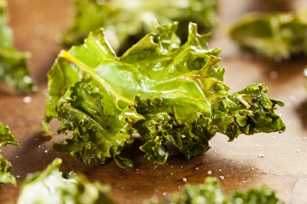 Homemade Organic Green Kale Chips — Stock Photo, Image