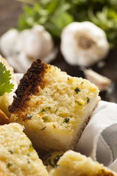 Homemade Crunchy Garlic Bread — Stock Photo, Image