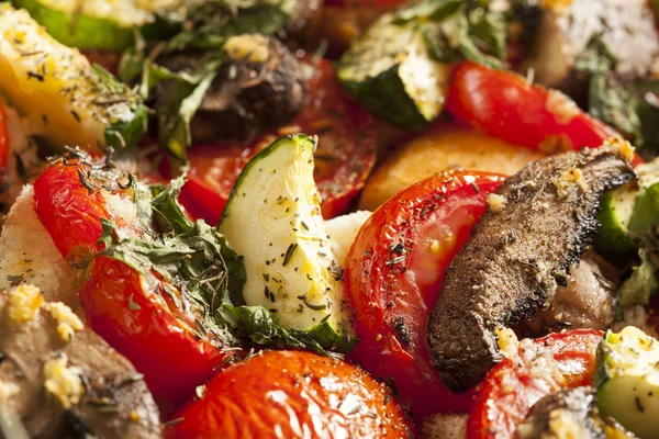 Gratinado de pão de tomate caseiro — Fotografia de Stock