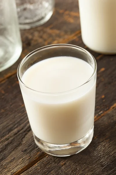 Verfrissende witte koude biologische melk — Stockfoto