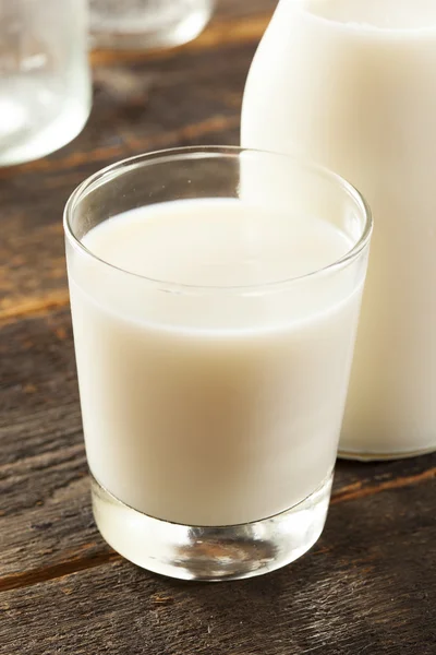 Verfrissende witte koude biologische melk — Stockfoto