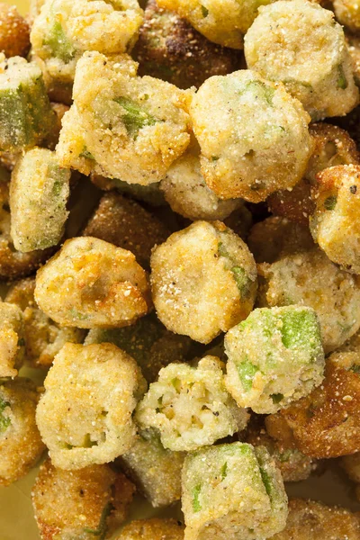 Organic Homemade Fried Green Okra — Stock Photo, Image